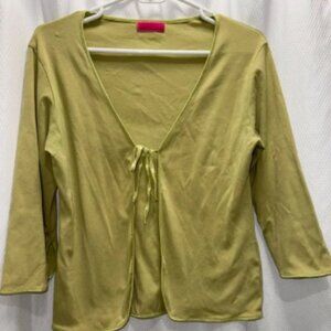 Y2K Style Women’s Light Green Tie-Front Cardigan